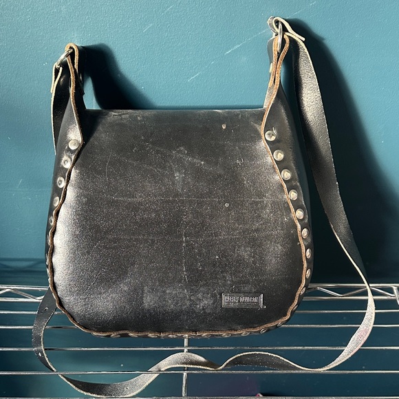 Harley-Davidson Black Leather Studded Bag - Picture 4 of 5